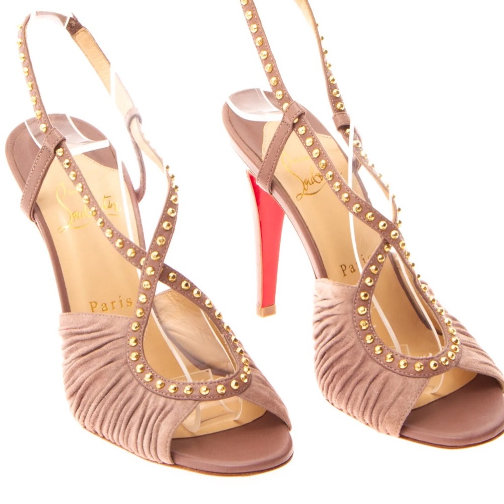 Christian Louboutin mauve heels suede studded size 36 6 limited ed heels $1295